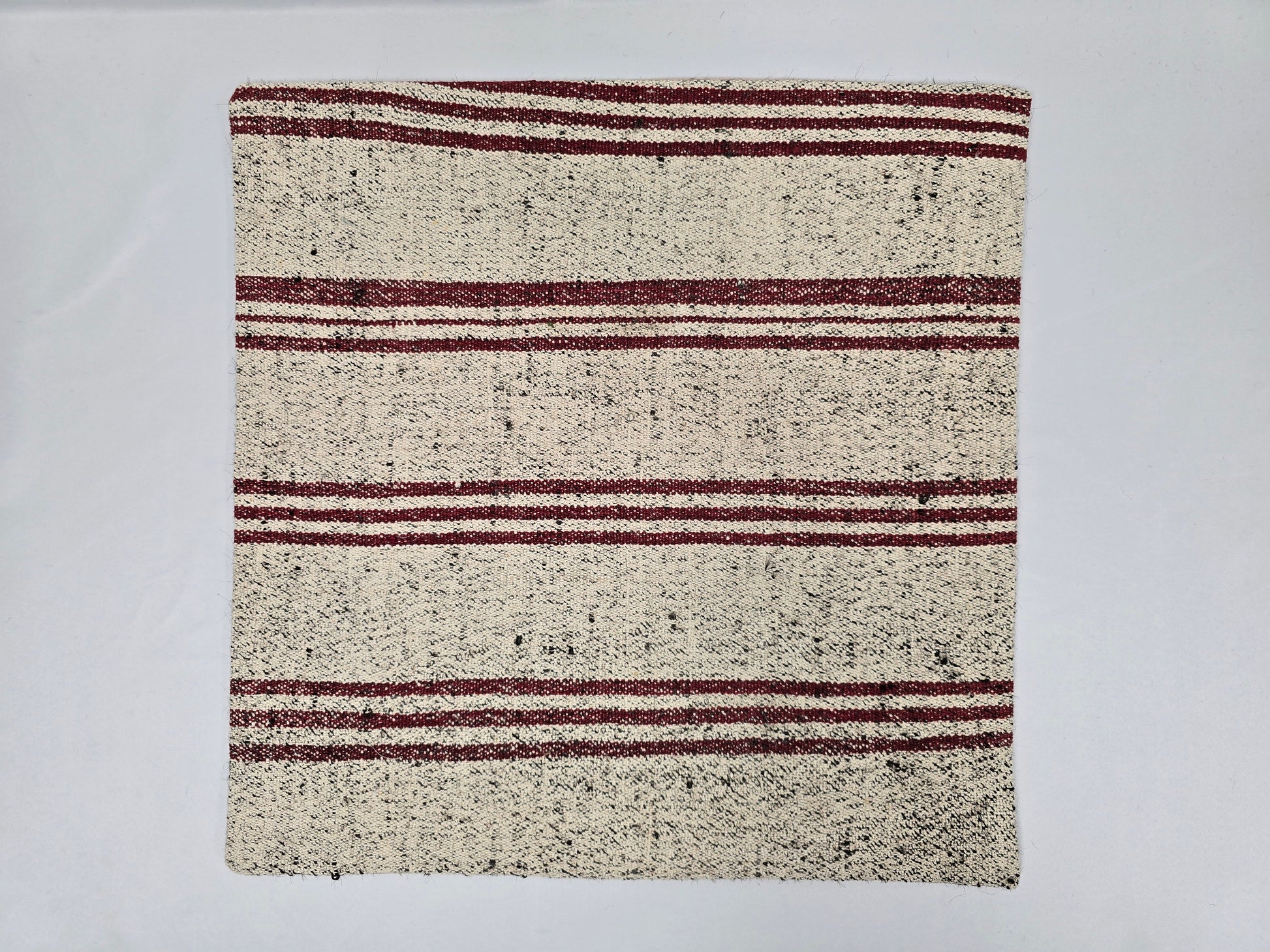 Turkish Hemp Pillow Natural Beige Burgundy Black Pillow Cushion Cover 24" x 24" #9283