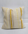 Turkish Hemp Pillow Natural Beige Yellow Brown Pillow Cushion Cover 24" x 24" #9282