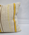 Turkish Hemp Pillow Natural Beige Yellow Brown Pillow Cushion Cover 24" x 24" #9282
