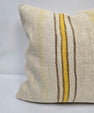 Turkish Hemp Pillow Natural Beige Yellow Brown Pillow Cushion Cover 24" x 24" #9282