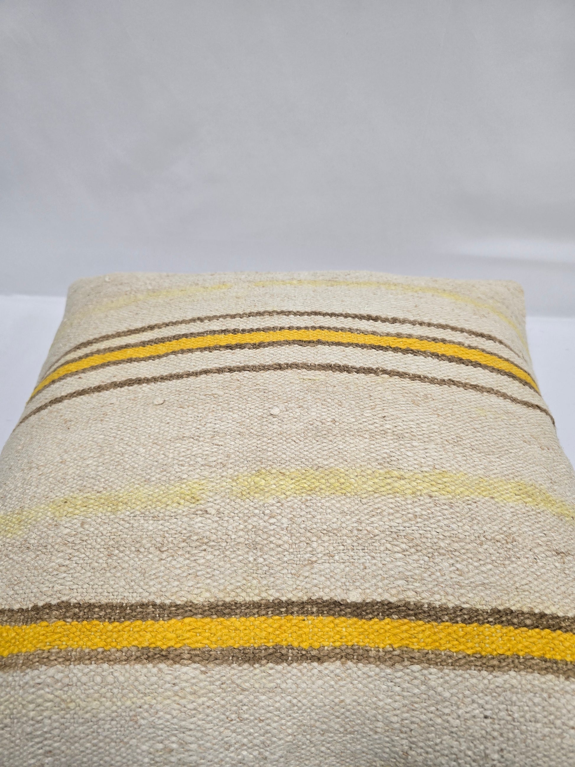 Turkish Hemp Pillow Natural Beige Yellow Brown Pillow Cushion Cover 24" x 24" #9282