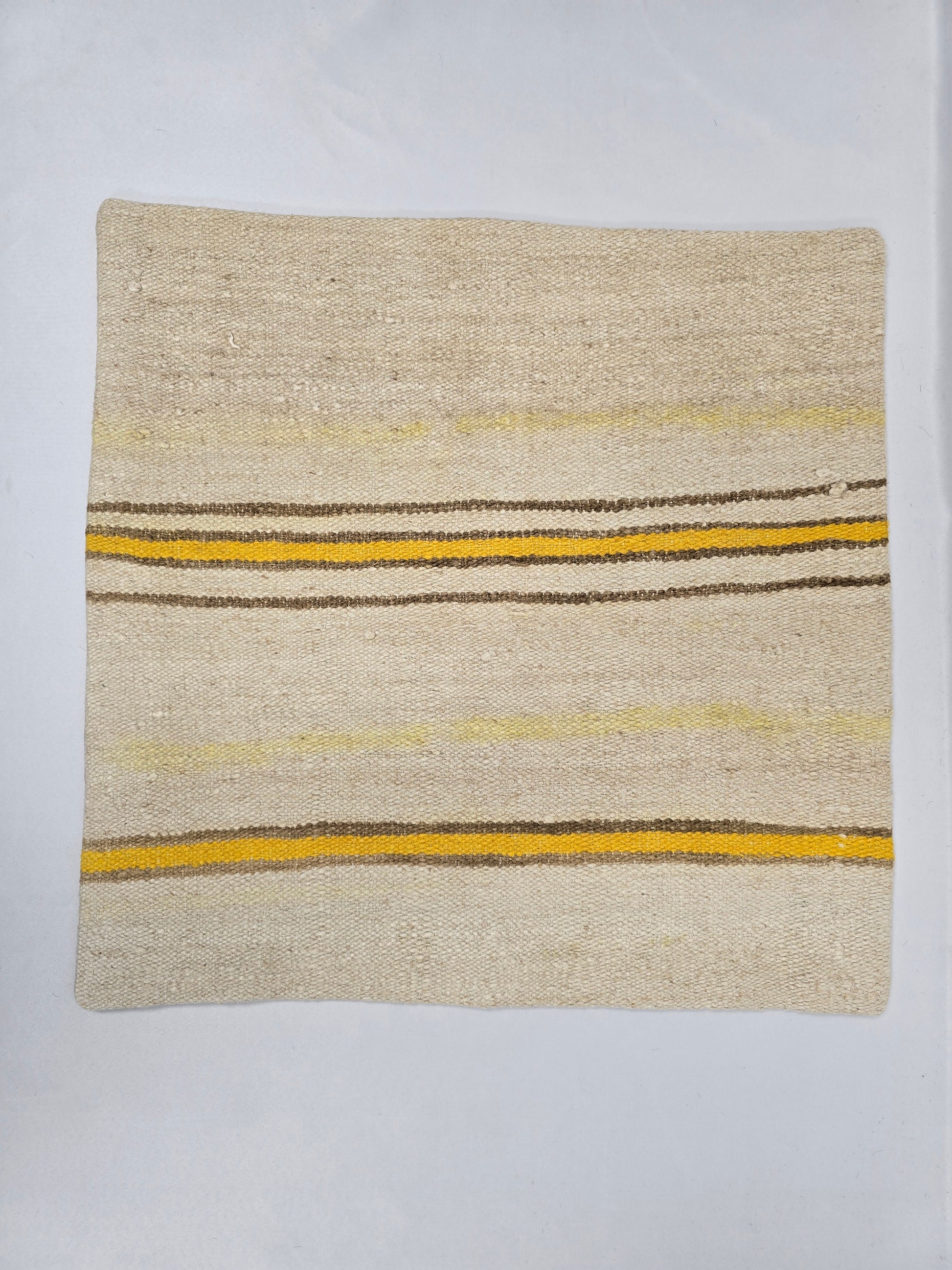 Turkish Hemp Pillow Natural Beige Yellow Brown Pillow Cushion Cover 24" x 24" #9282