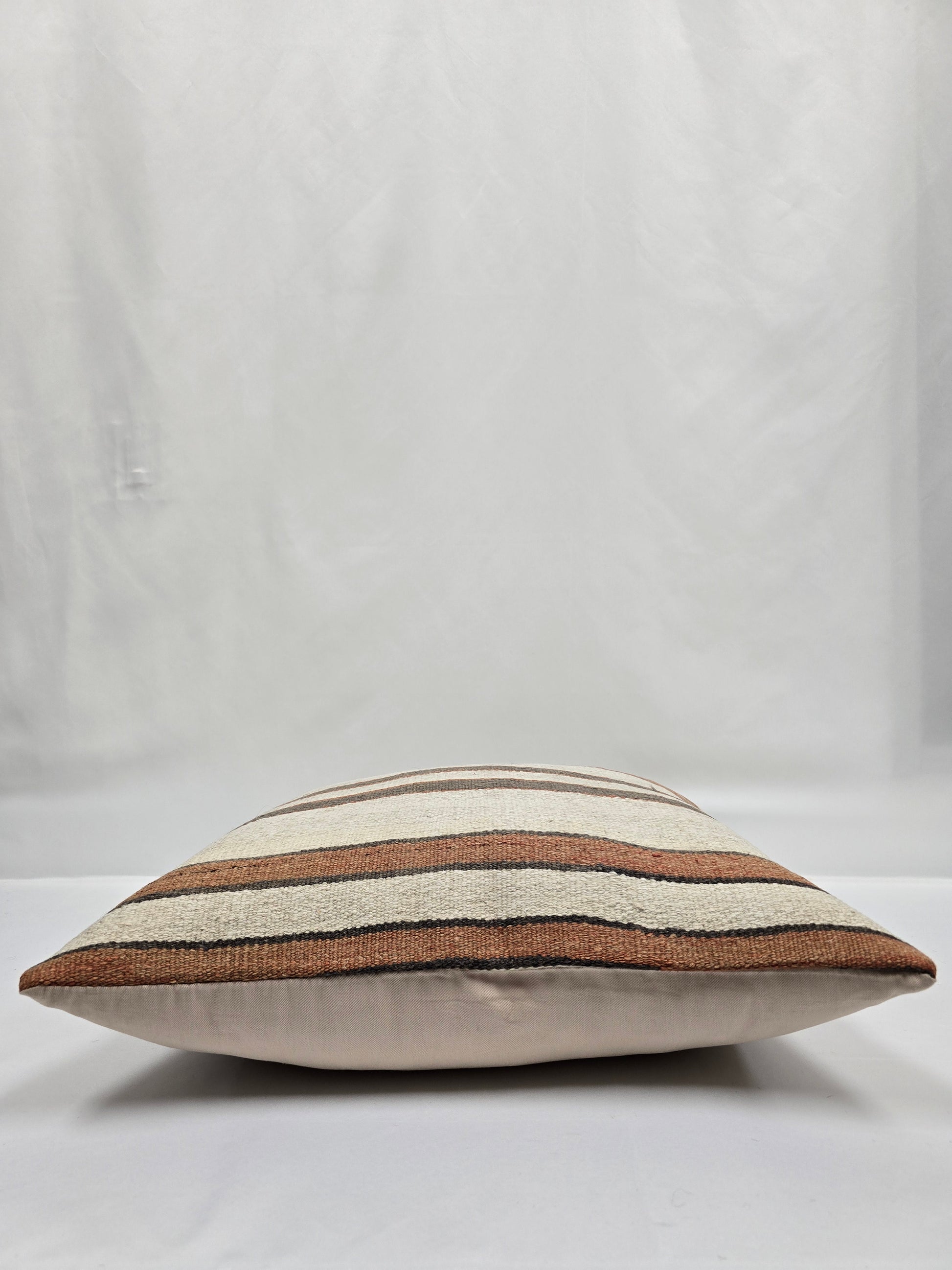 Turkish Hemp Pillow Natural Beige Brown Gray Pillow Cushion Cover 24" x 24" #9279