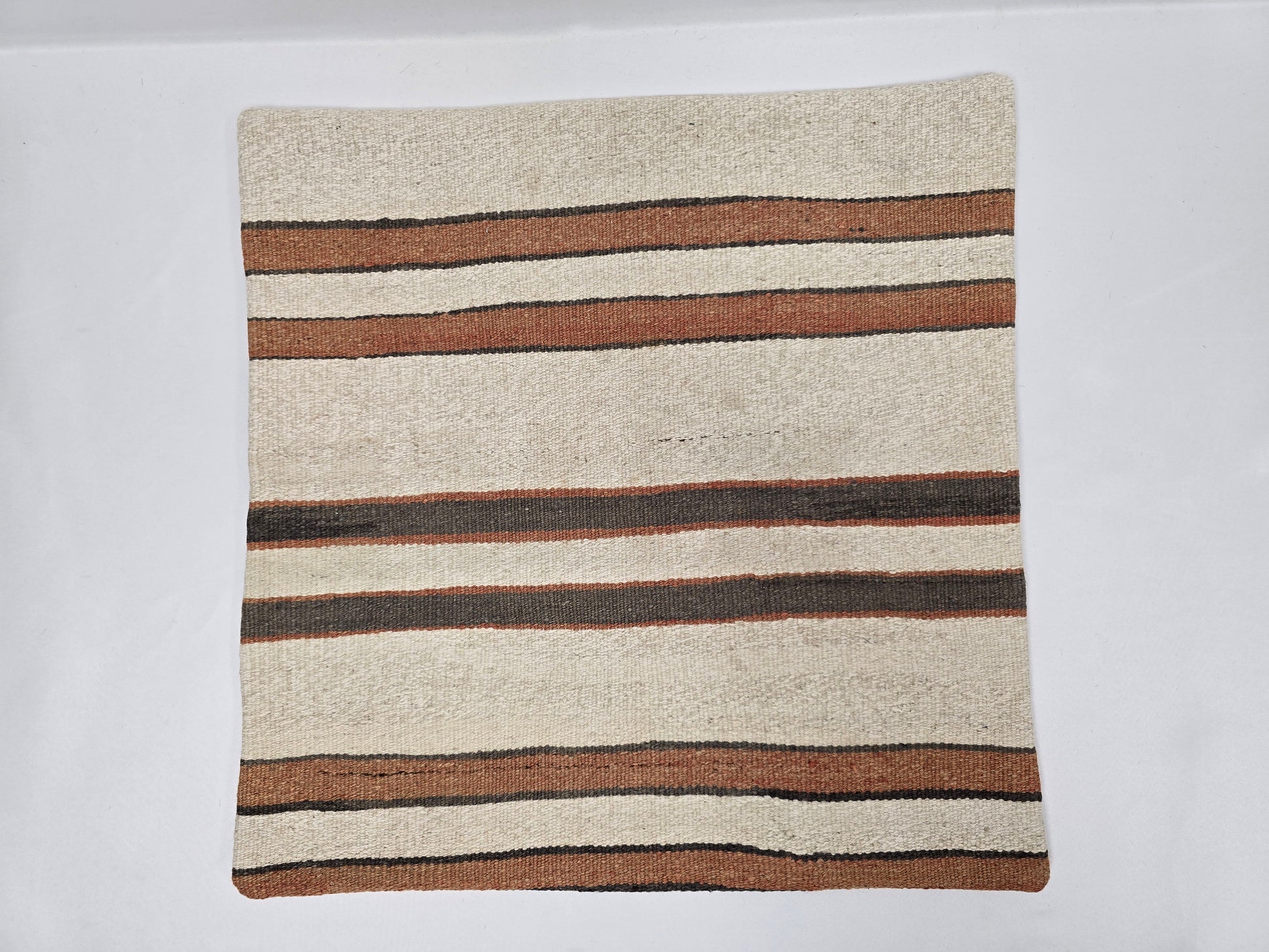 Turkish Hemp Pillow Natural Beige Brown Gray Pillow Cushion Cover 24" x 24" #9279
