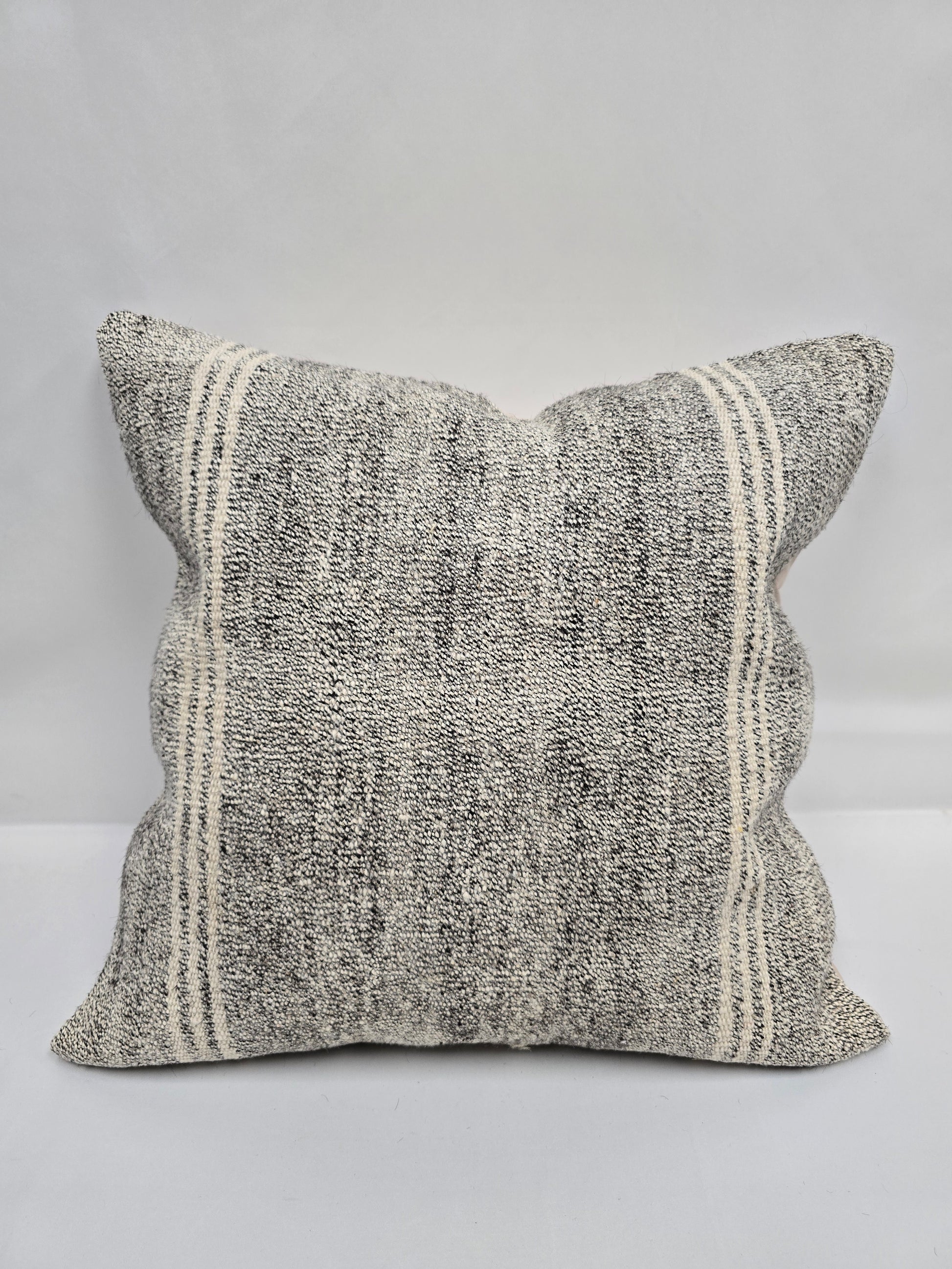 Turkish Hemp Pillow Natural Beige Gray Pillow Cushion Cover 24" x 24" #9278