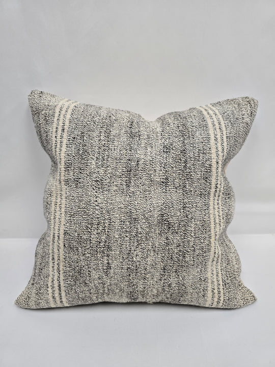 Turkish Hemp Pillow Natural Beige Gray Pillow Cushion Cover 24" x 24" #9278