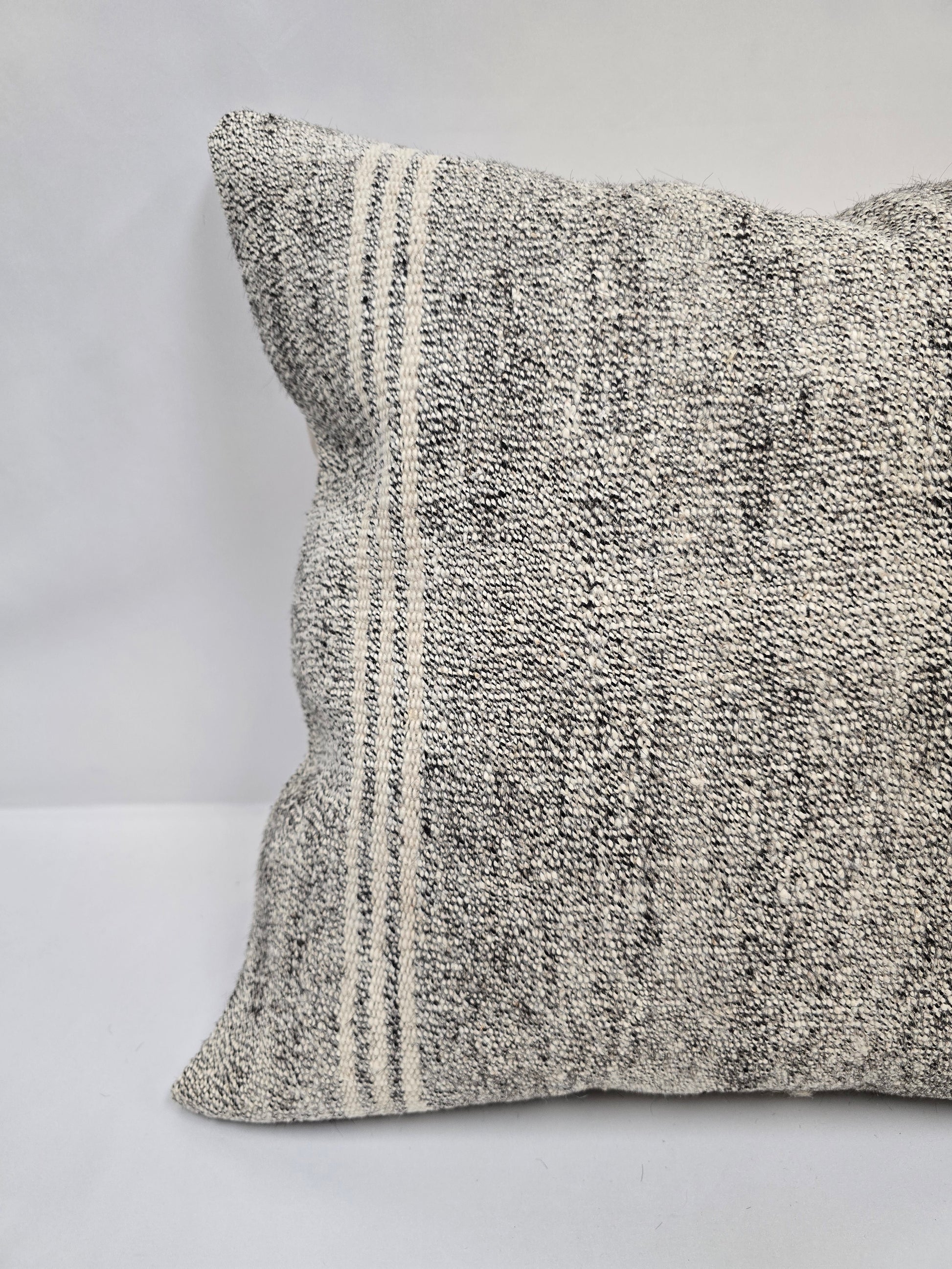 Turkish Hemp Pillow Natural Beige Gray Pillow Cushion Cover 24" x 24" #9278