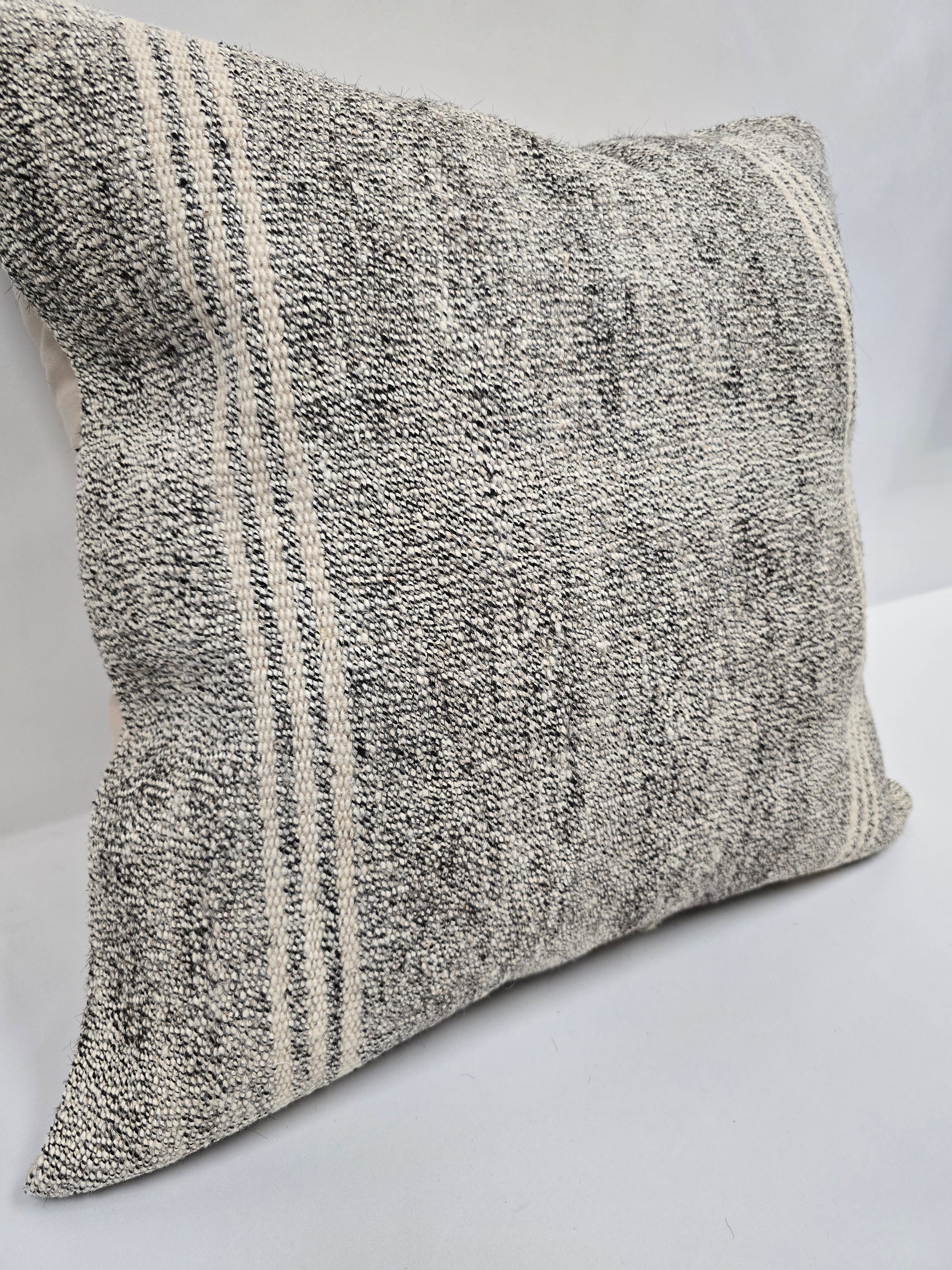Turkish Hemp Pillow Natural Beige Gray Pillow Cushion Cover 24" x 24" #9278