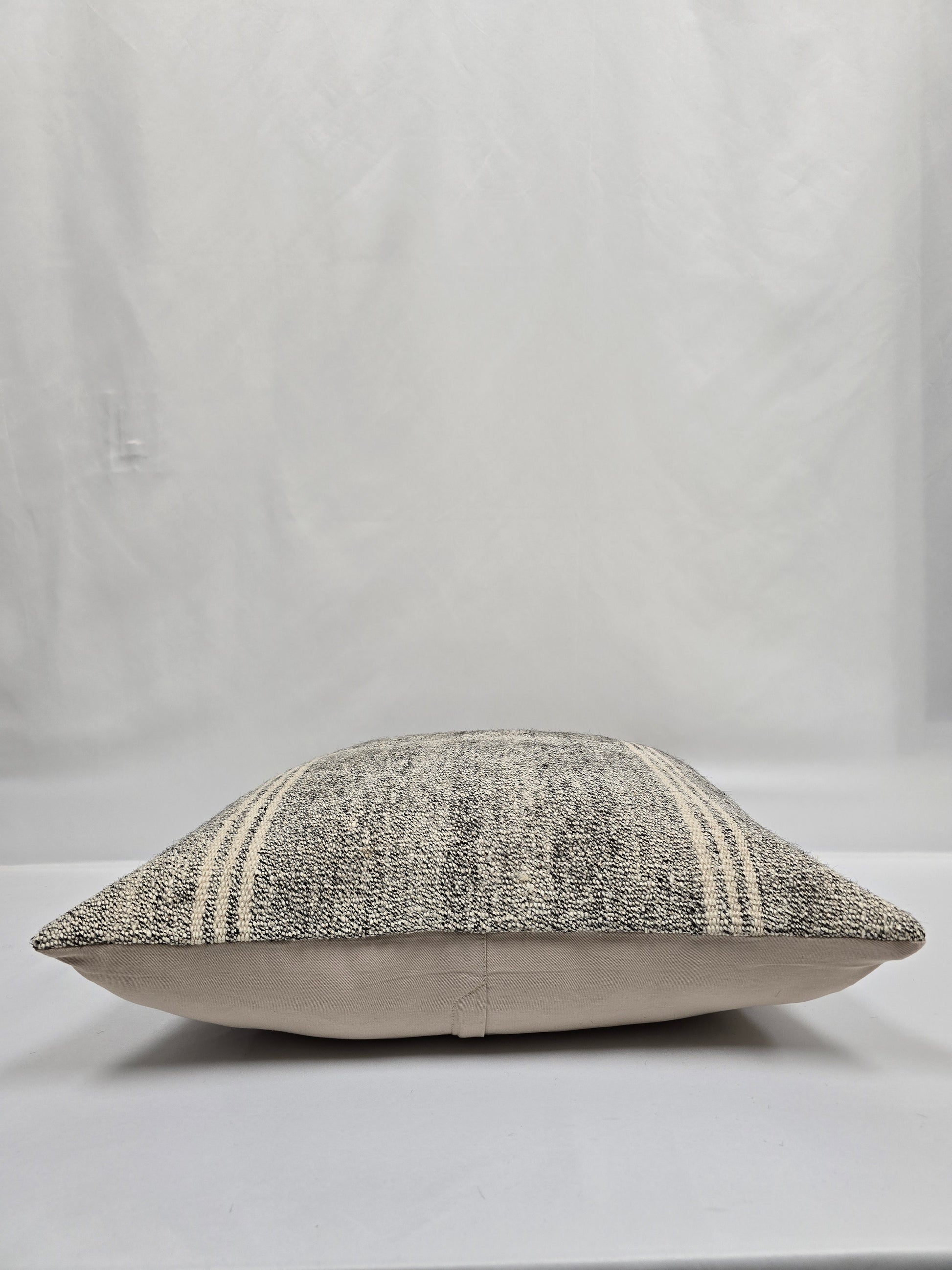 Turkish Hemp Pillow Natural Beige Gray Pillow Cushion Cover 24" x 24" #9278