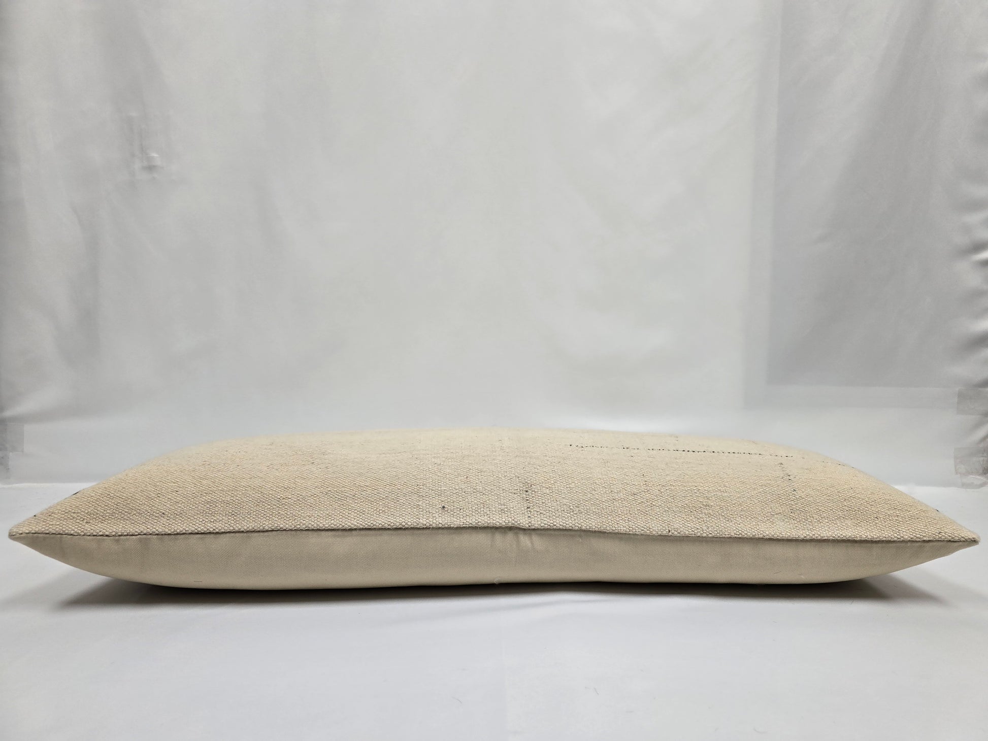 Turkish Lumbar Rug Pillow Beige Brown Cushion Cover Hemp Pillow 14" x 40" #9398