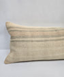 Turkish Lumbar Rug Pillow Beige Brown Green Cushion Cover Hemp Pillow 14" x 40" #9395