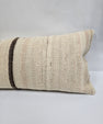 Turkish Lumbar Rug Pillow Beige Brown Cushion Cover Hemp Pillow 14" x 40" #9394-2