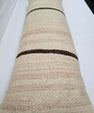Turkish Lumbar Rug Pillow Beige Brown Cushion Cover Hemp Pillow 14" x 40" #9394-2