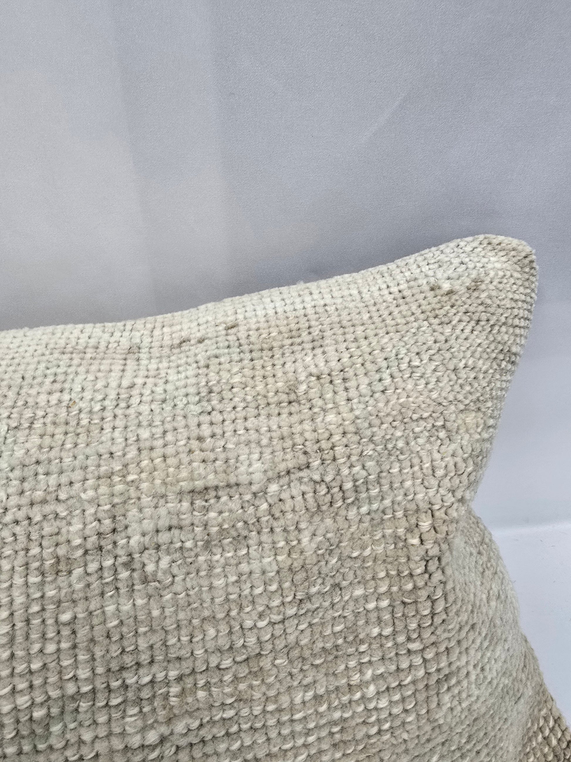 Turkish Lumbar Rug Pillow Beige Cushion Cover Pillow 12" x 48" #9559