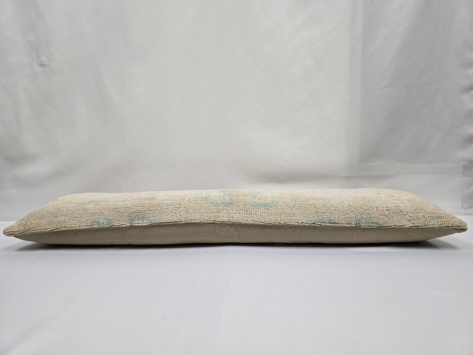 Turkish Lumbar Rug Pillow Beige Cushion Cover Pillow 12" x 48" #9559
