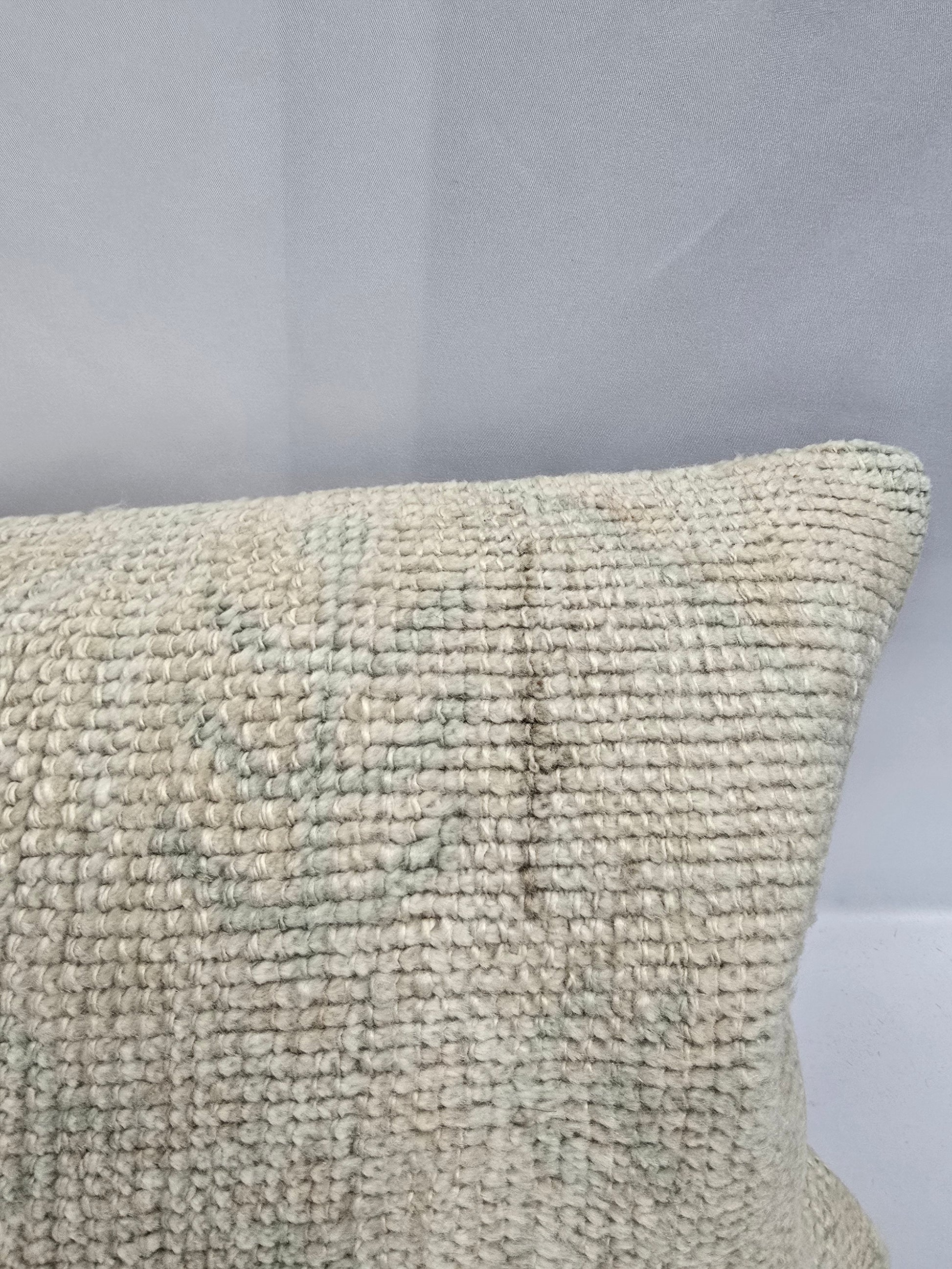 Turkish Lumbar Rug Pillow Beige Cushion Cover Pillow 12" x 48" #9555