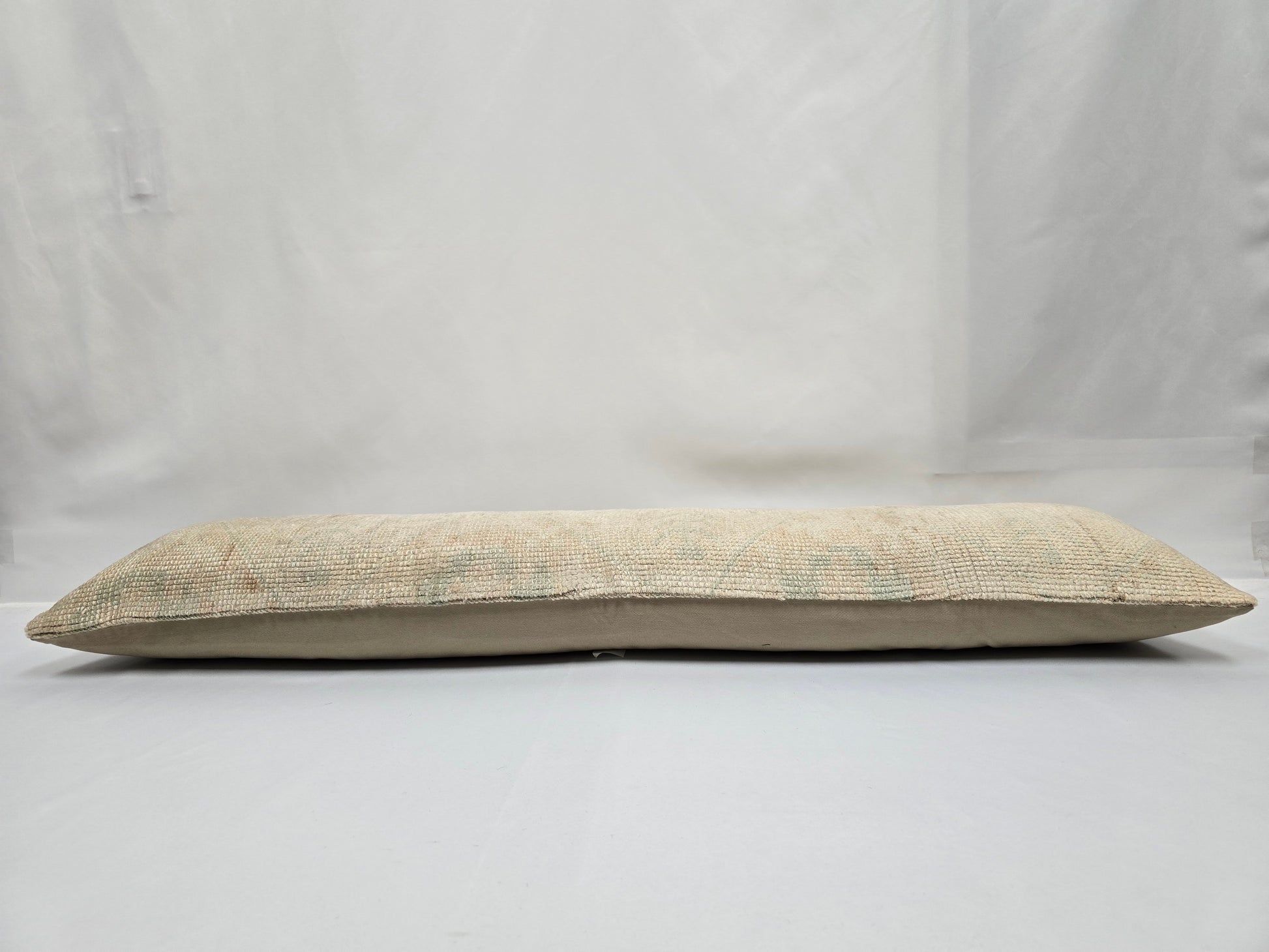 Turkish Lumbar Rug Pillow Beige Cushion Cover Pillow 12" x 48" #9555
