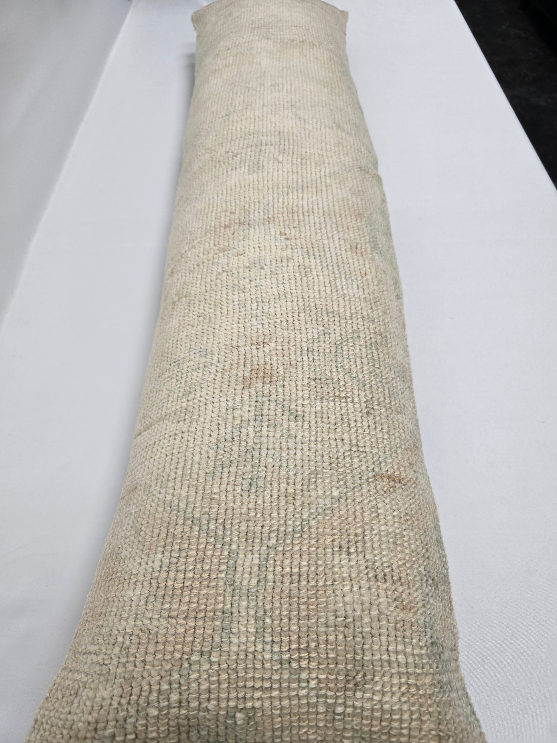 Turkish Lumbar Rug Pillow Beige Cushion Cover Pillow 12" x 48" #9555