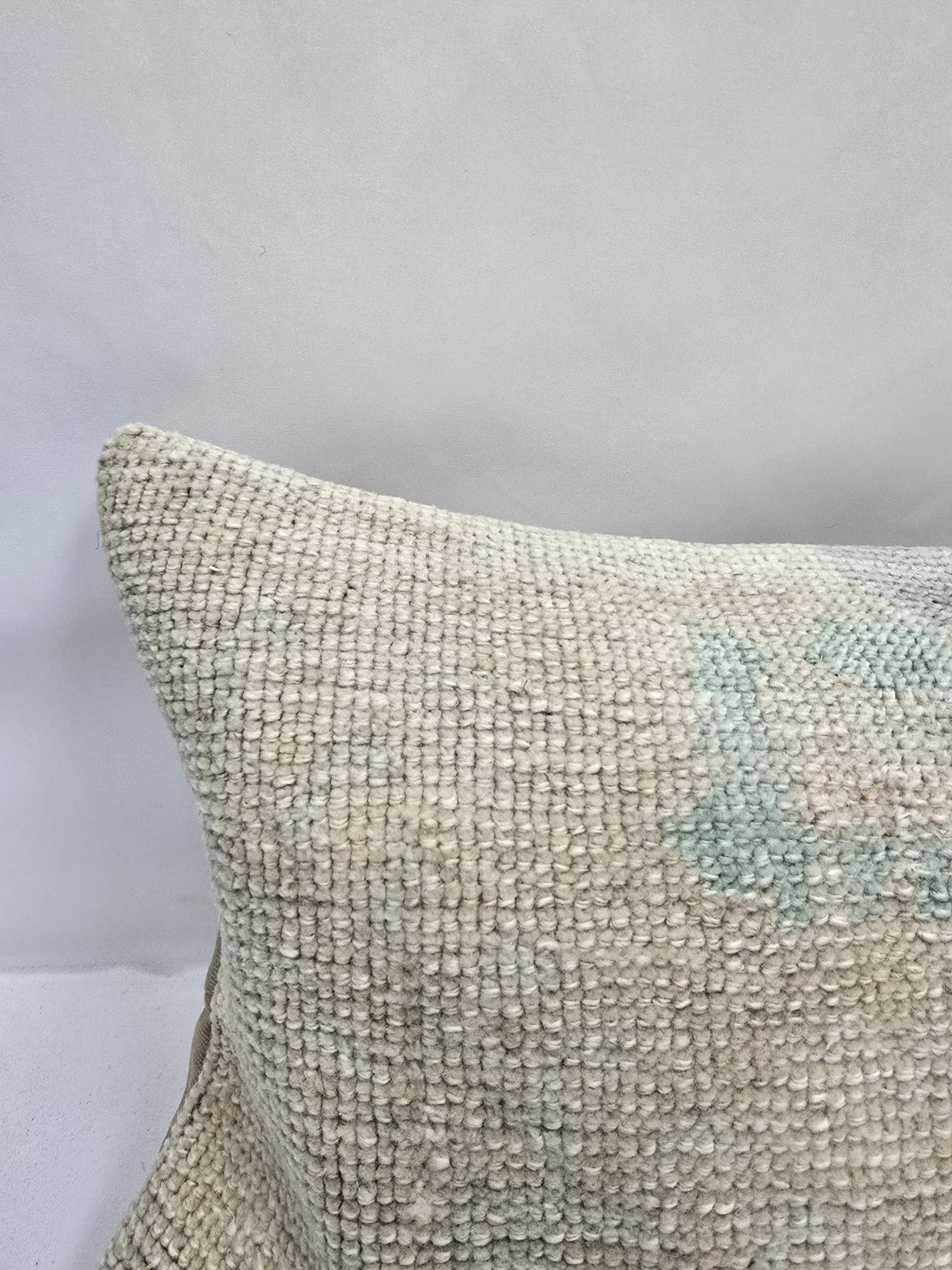 Turkish Lumbar Rug Pillow Beige Cushion Cover Pillow 12" x 48" #9552