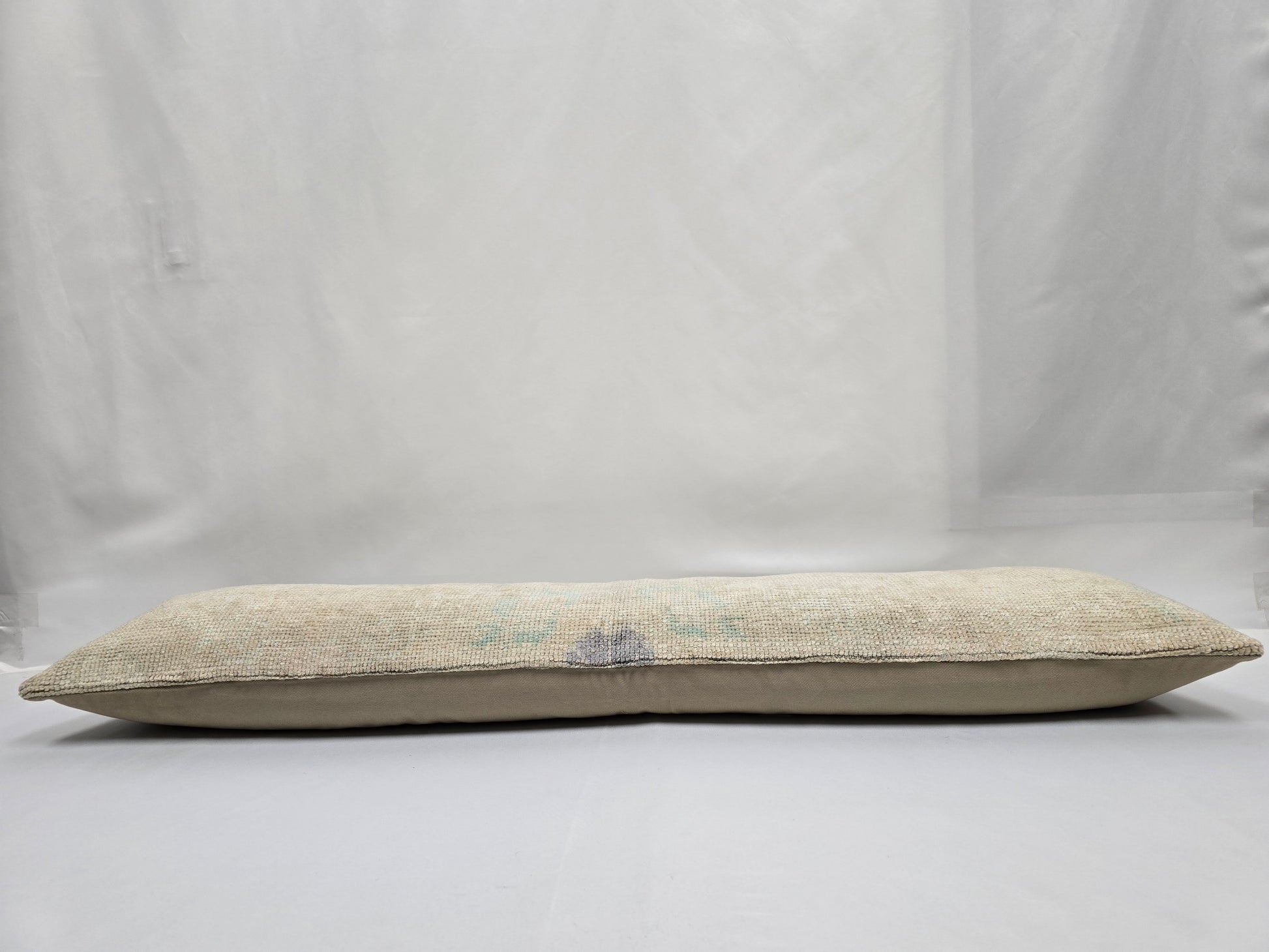 Turkish Lumbar Rug Pillow Beige Cushion Cover Pillow 12" x 48" #9552