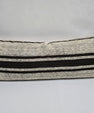 Turkish Lumbar Rug Pillow Beige Black Cushion Cover Hemp Pillow 14" x 40" #9422