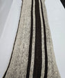 Turkish Lumbar Rug Pillow Beige Black Cushion Cover Hemp Pillow 14" x 40" #9422