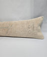 Turkish Lumbar Rug Pillow Beige Green Cushion Cover Pillow 12" x 48" #9541