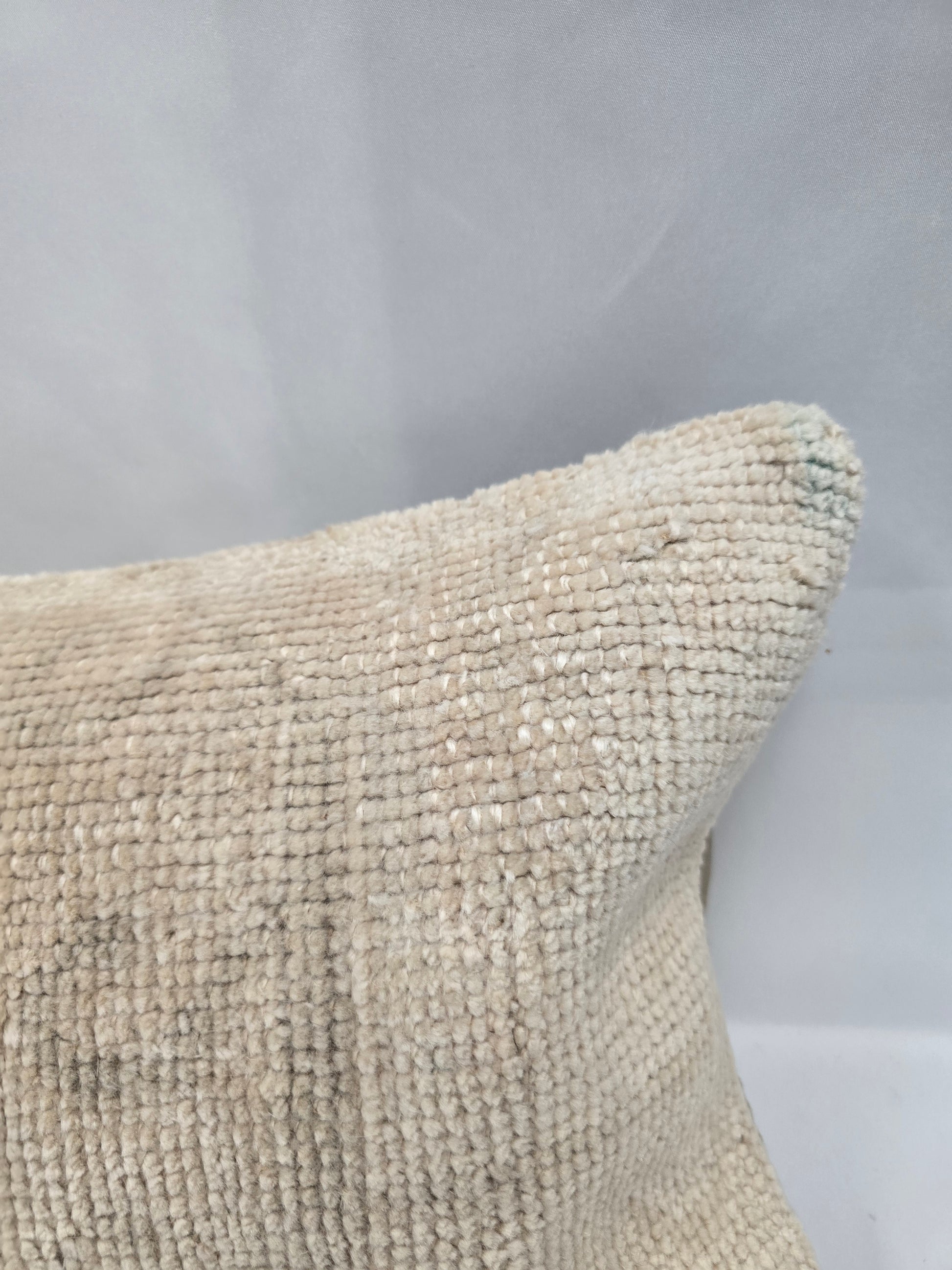 Turkish Lumbar Rug Pillow Beige Green Cushion Cover Pillow 12" x 48" #9541