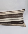Turkish Lumbar Rug Pillow Beige Brown Cushion Cover Hemp Pillow 14" x 40" #9421