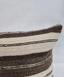 Turkish Lumbar Rug Pillow Beige Brown Cushion Cover Hemp Pillow 14" x 40" #9421
