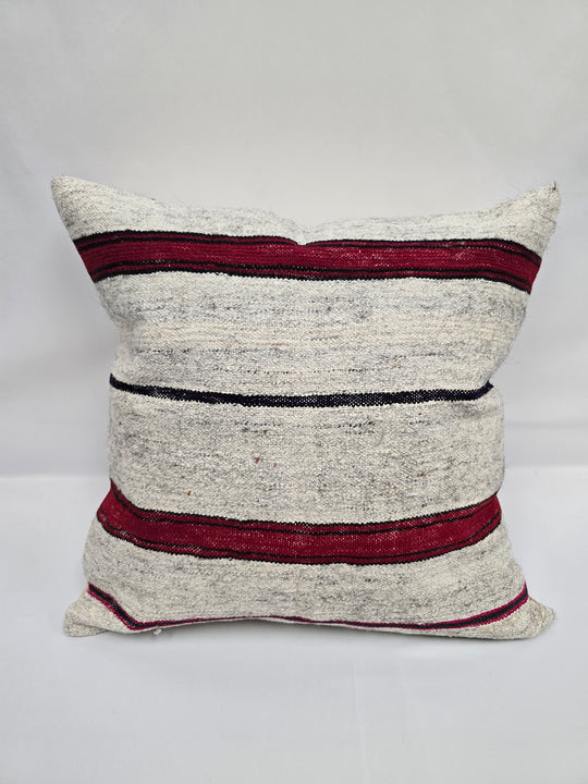 Turkish Hemp Pillow Natural Beige Red Black Pillow Cushion Cover 24" x 24" #9273