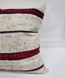 Turkish Hemp Pillow Natural Beige Red Black Pillow Cushion Cover 24" x 24" #9273
