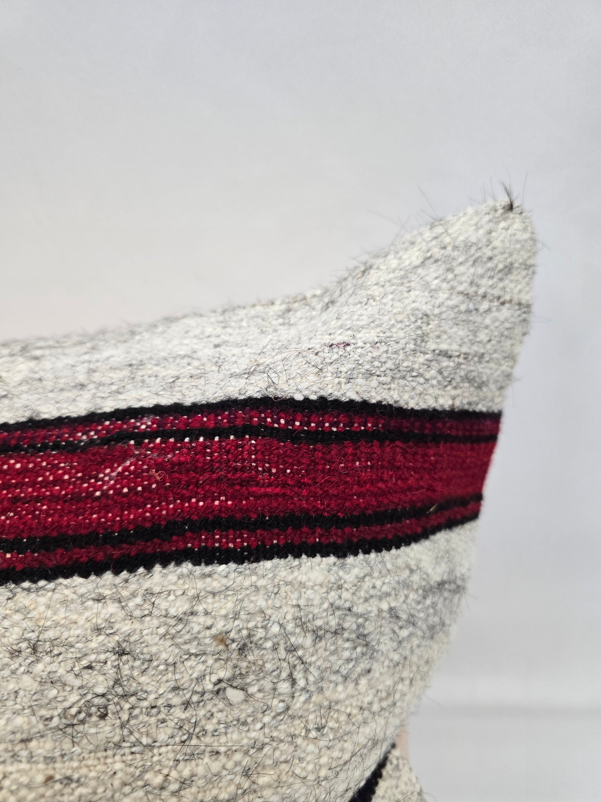 Turkish Hemp Pillow Natural Beige Red Black Pillow Cushion Cover 24" x 24" #9273