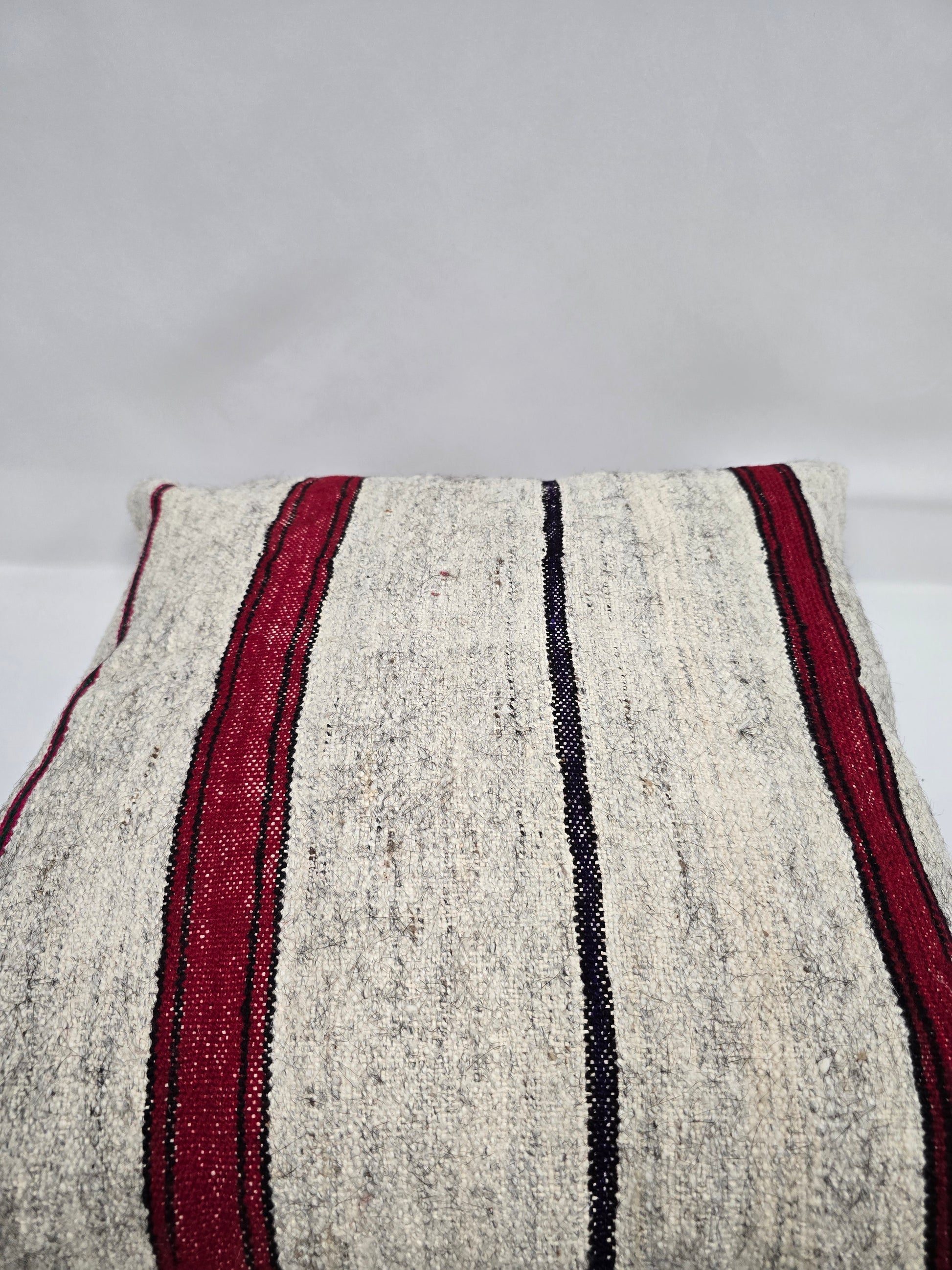 Turkish Hemp Pillow Natural Beige Red Black Pillow Cushion Cover 24" x 24" #9273