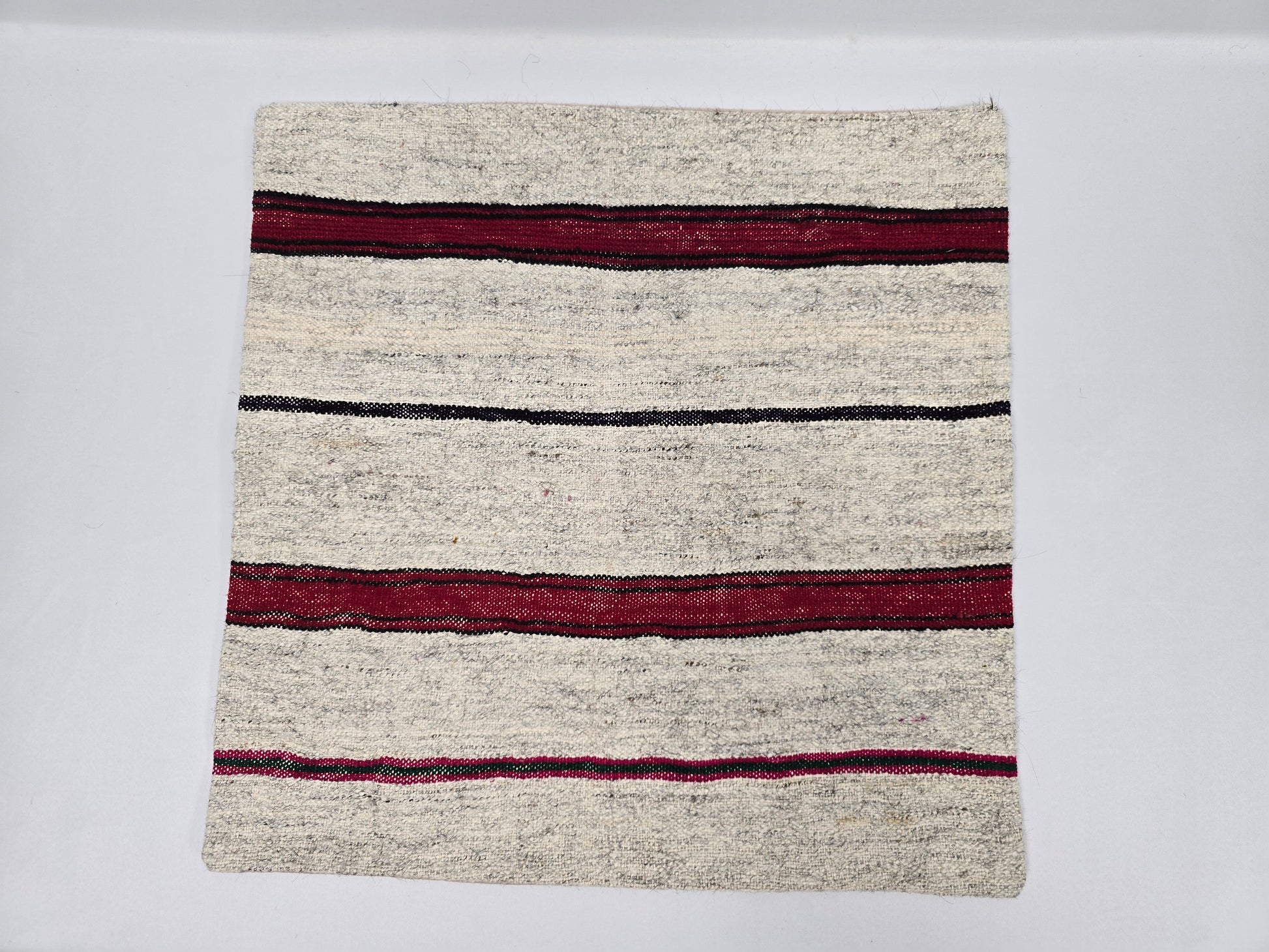 Turkish Hemp Pillow Natural Beige Red Black Pillow Cushion Cover 24" x 24" #9273