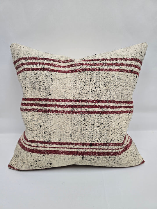 Turkish Hemp Pillow Natural Beige Red Black Pillow Cushion Cover 24" x 24" #9276