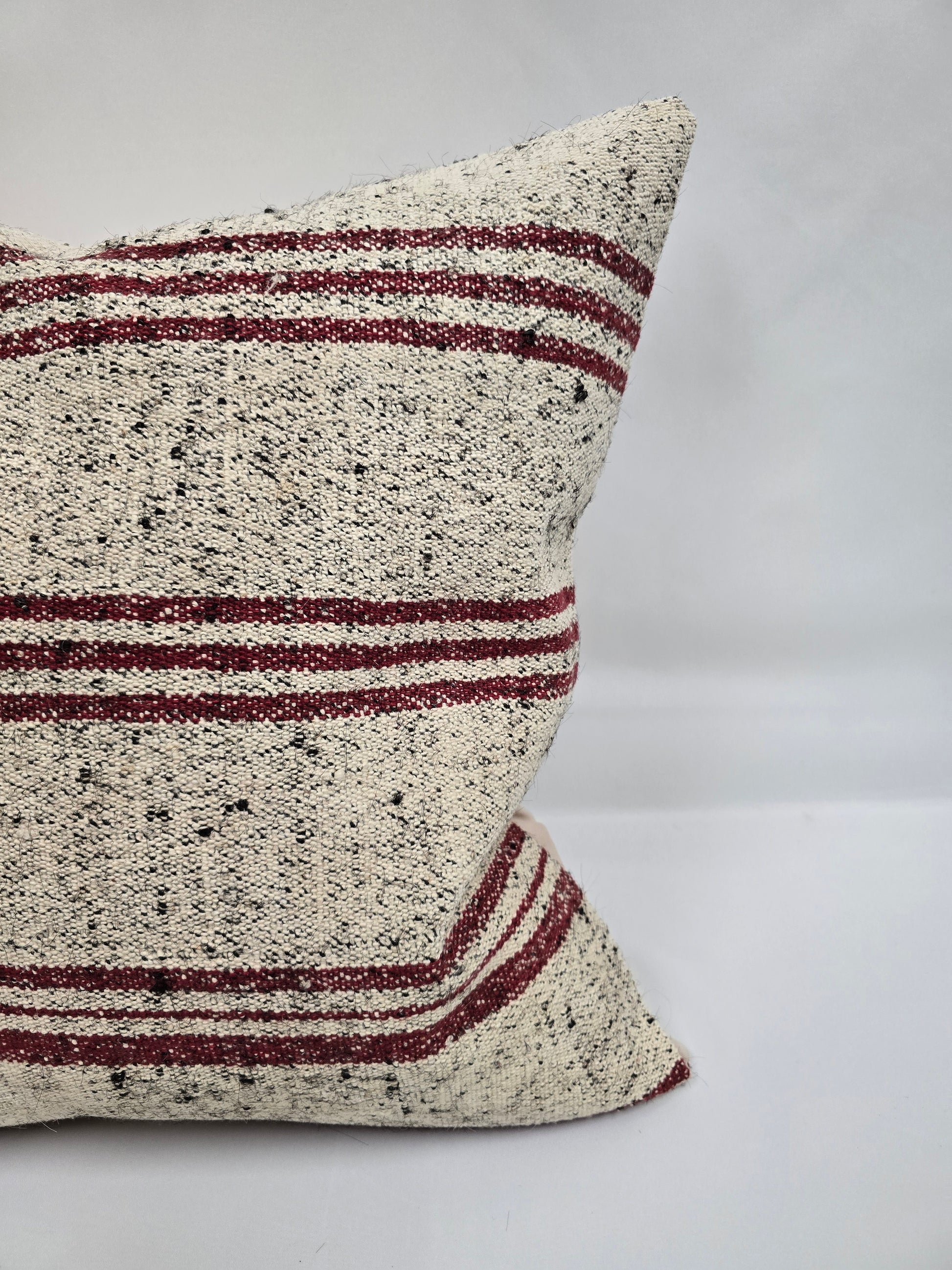 Turkish Hemp Pillow Natural Beige Red Black Pillow Cushion Cover 24" x 24" #9276