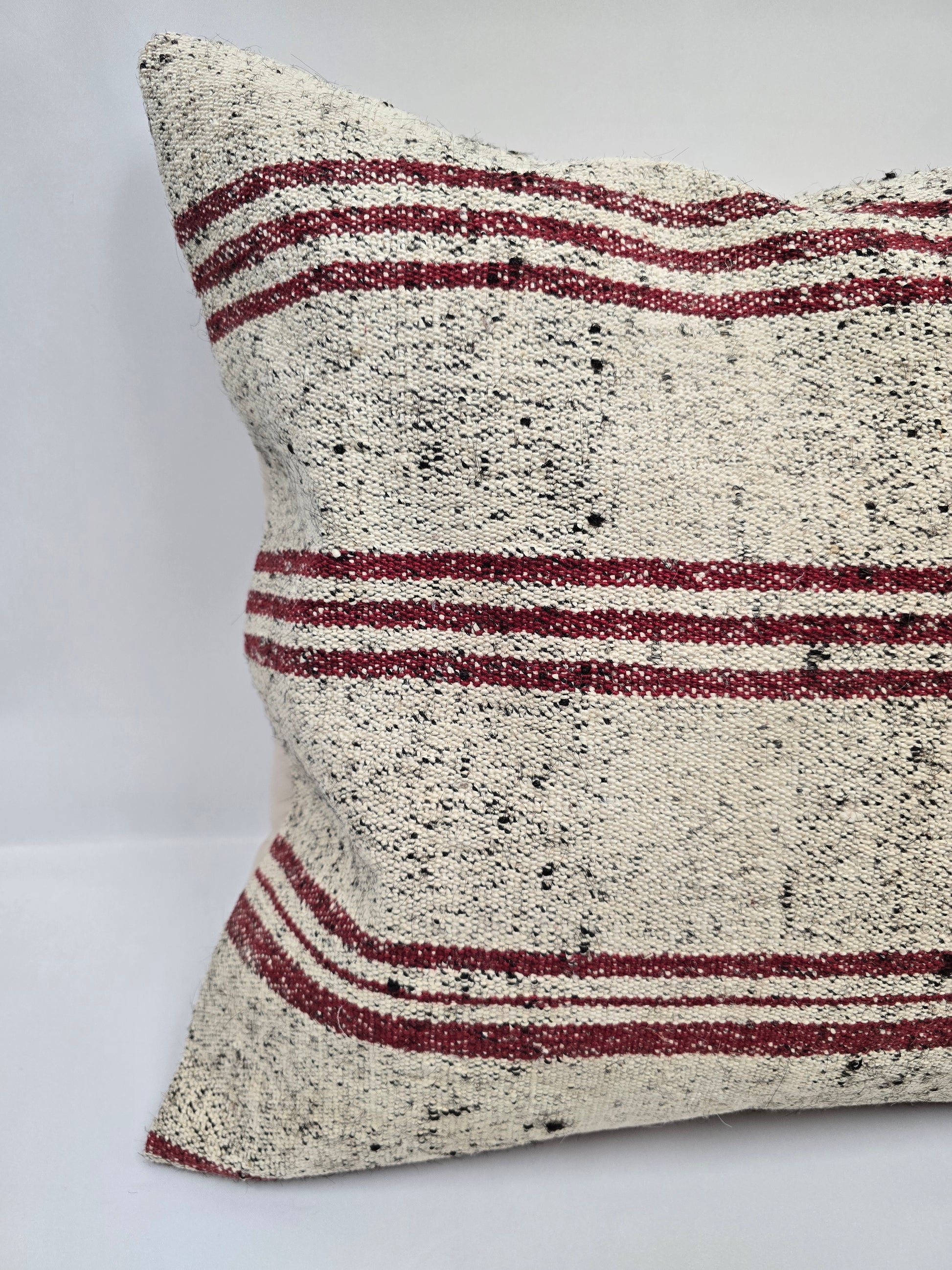Turkish Hemp Pillow Natural Beige Red Black Pillow Cushion Cover 24" x 24" #9276