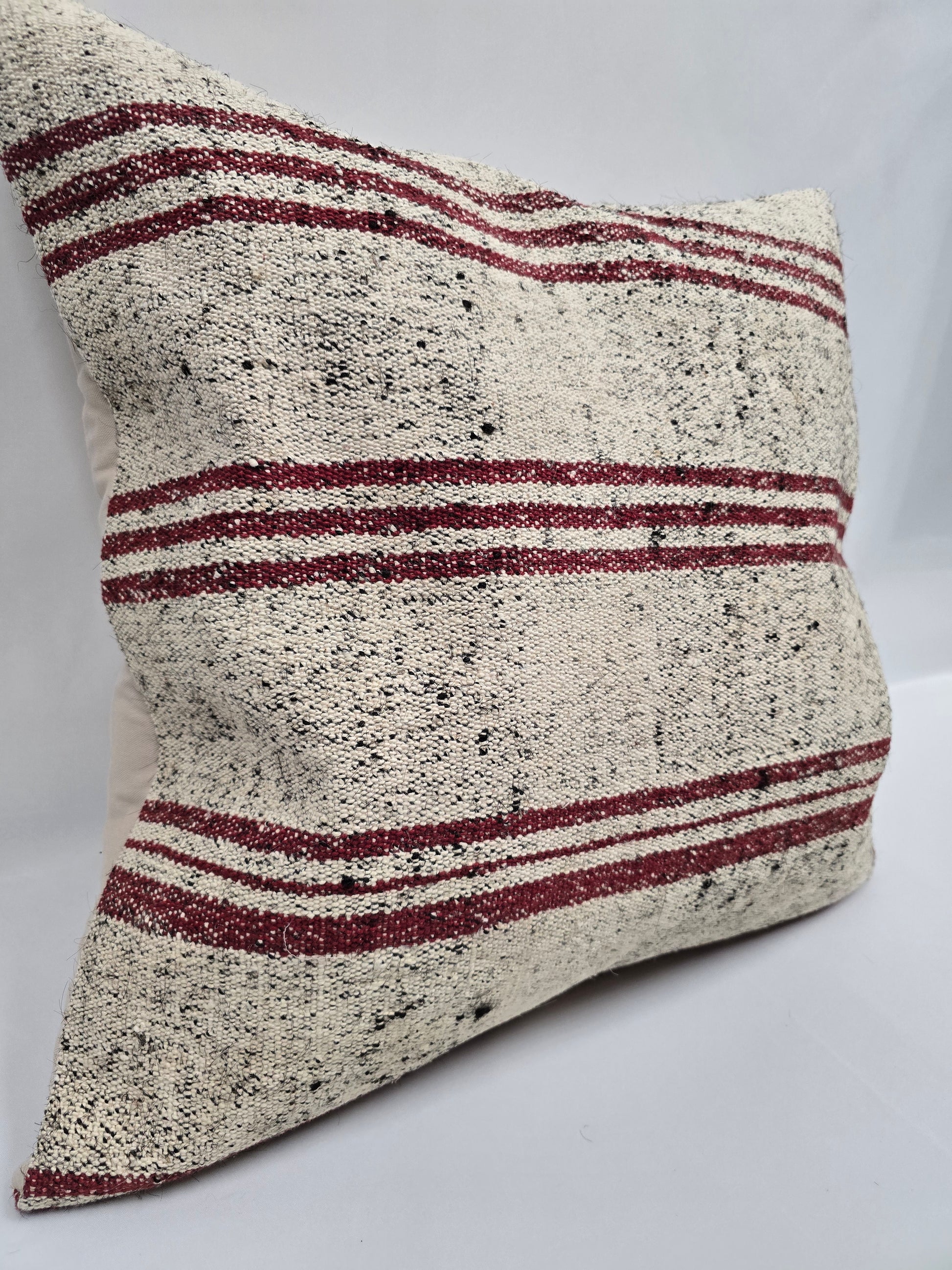 Turkish Hemp Pillow Natural Beige Red Black Pillow Cushion Cover 24" x 24" #9276
