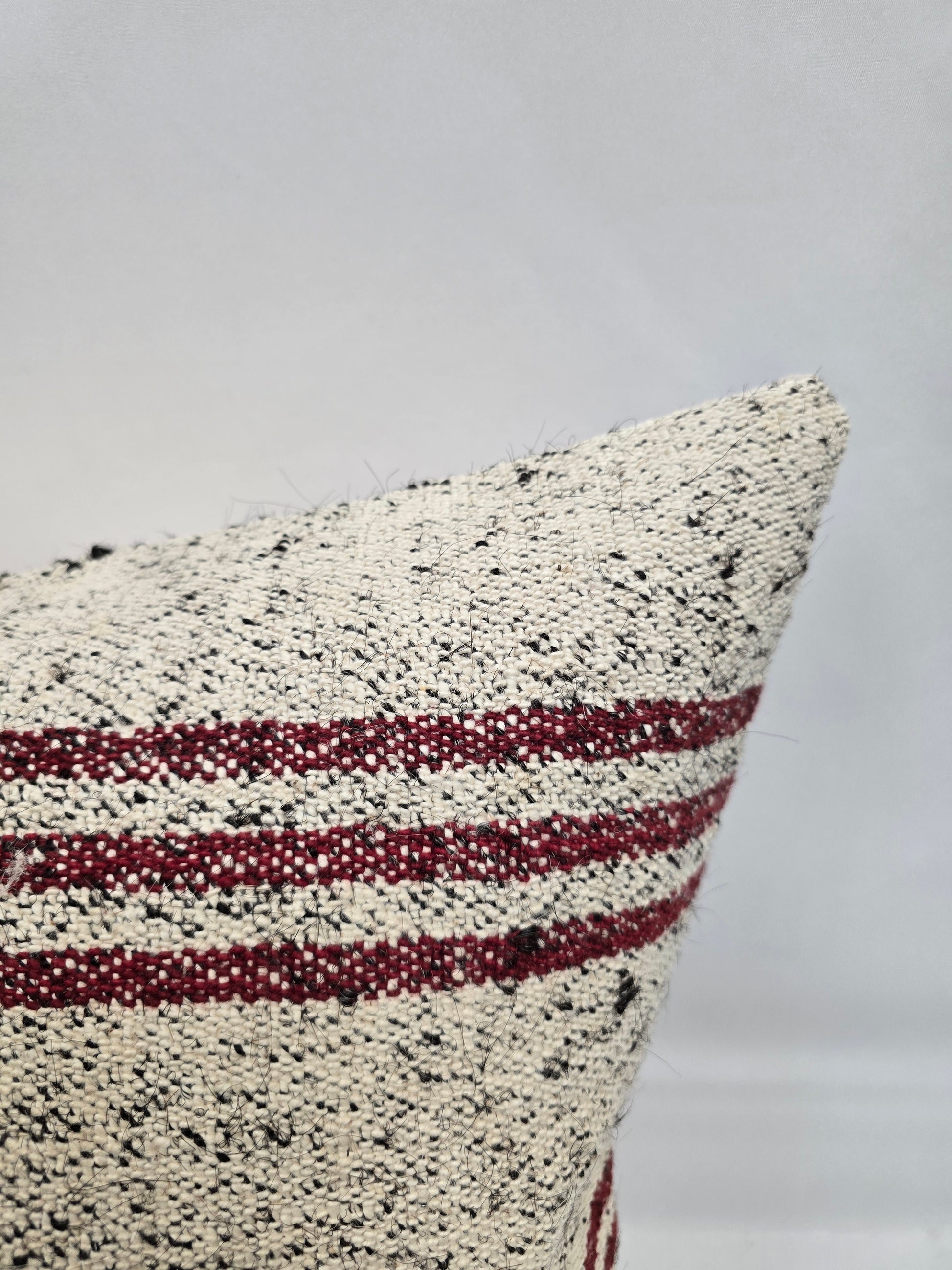 Turkish Hemp Pillow Natural Beige Red Black Pillow Cushion Cover 24" x 24" #9276