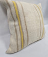 Turkish Hemp Pillow Natural Beige Yellow Brown Pillow Cushion Cover 24" x 24" #9275
