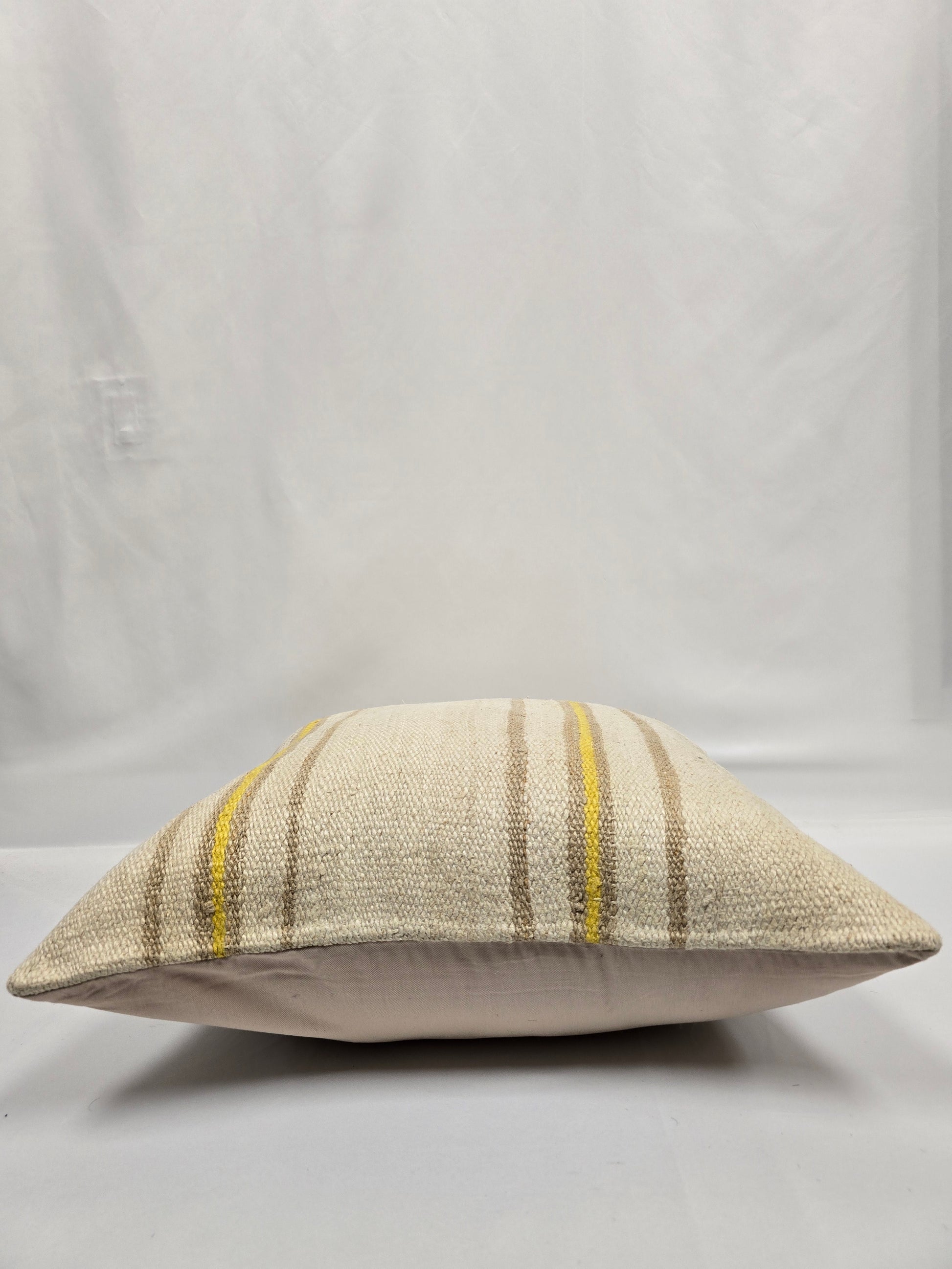 Turkish Hemp Pillow Natural Beige Yellow Brown Pillow Cushion Cover 24" x 24" #9275