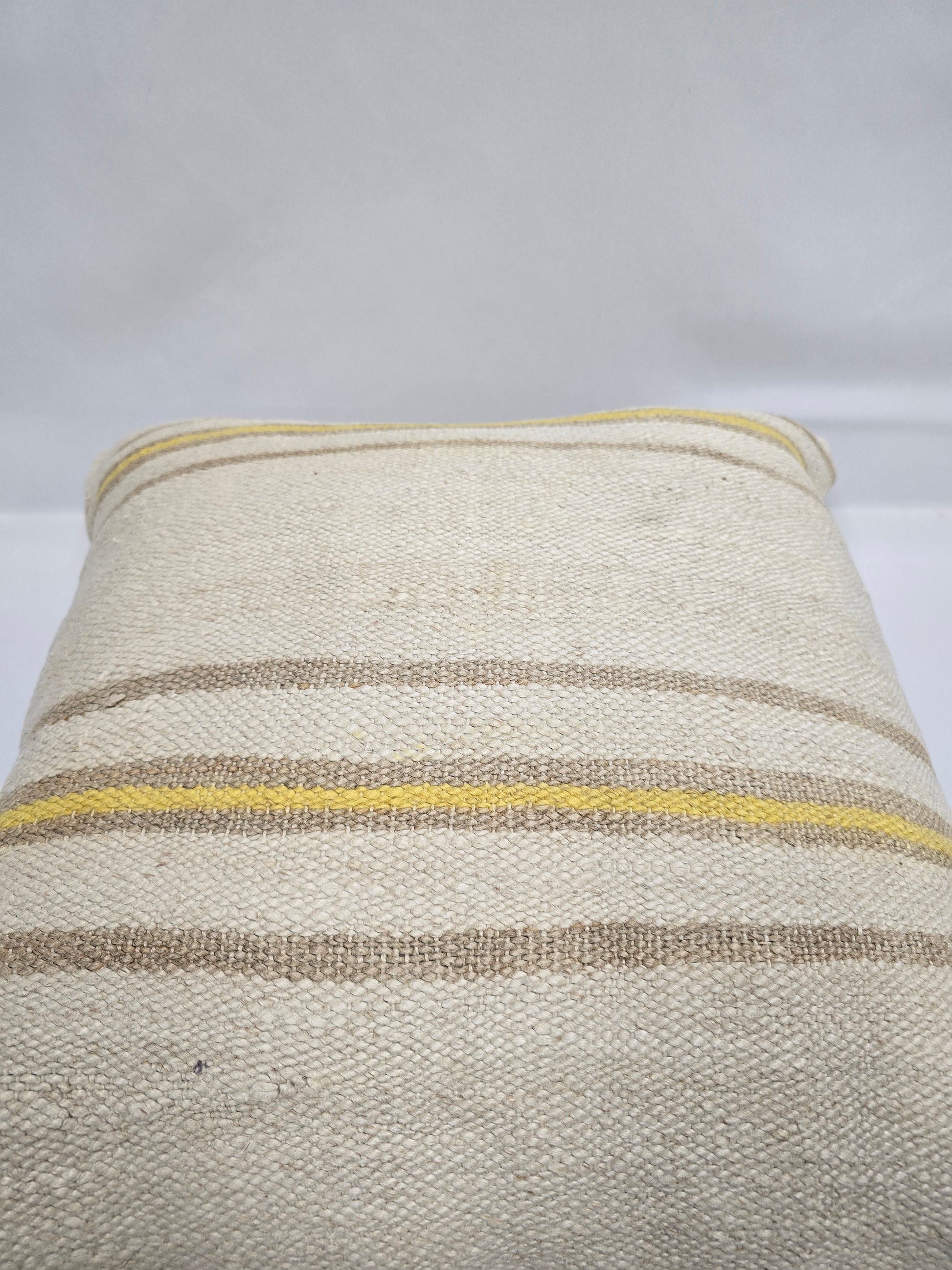 Turkish Hemp Pillow Natural Beige Yellow Brown Pillow Cushion Cover 24" x 24" #9275