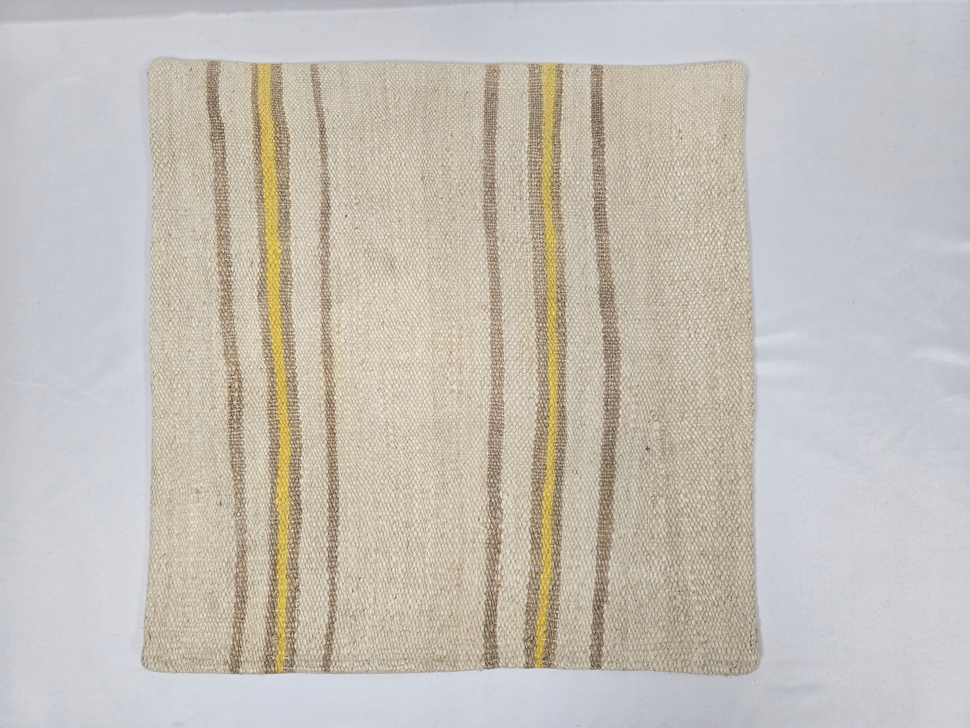 Turkish Hemp Pillow Natural Beige Yellow Brown Pillow Cushion Cover 24" x 24" #9275