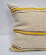 Turkish Hemp Pillow Natural Beige Yellow Brown Pillow Cushion Cover 24" x 24" #9272