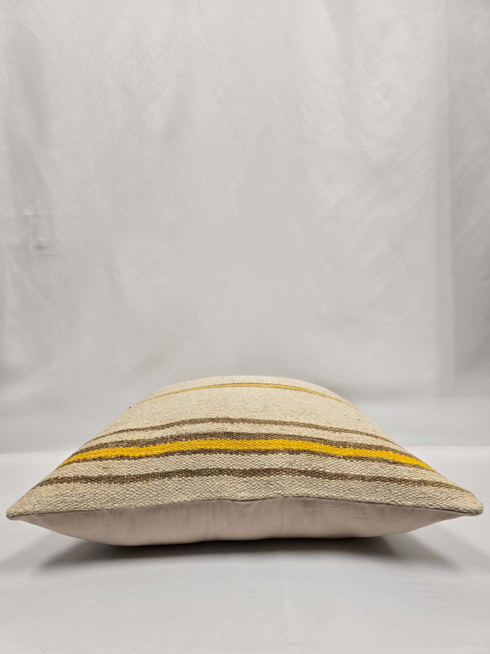 Turkish Hemp Pillow Natural Beige Yellow Brown Pillow Cushion Cover 24" x 24" #9272