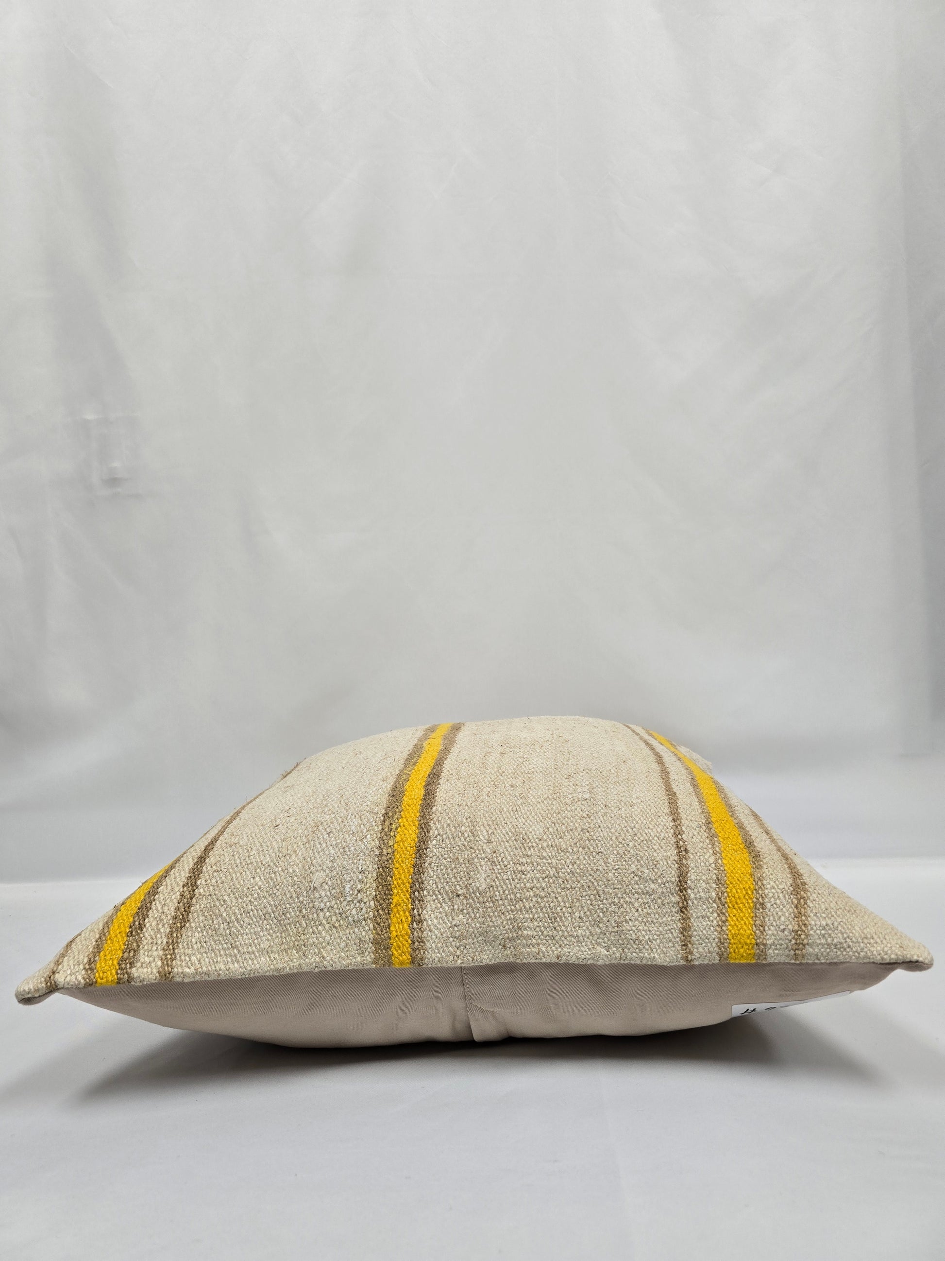 Turkish Hemp Pillow Natural Beige Yellow Brown Pillow Cushion Cover 24" x 24" #9272