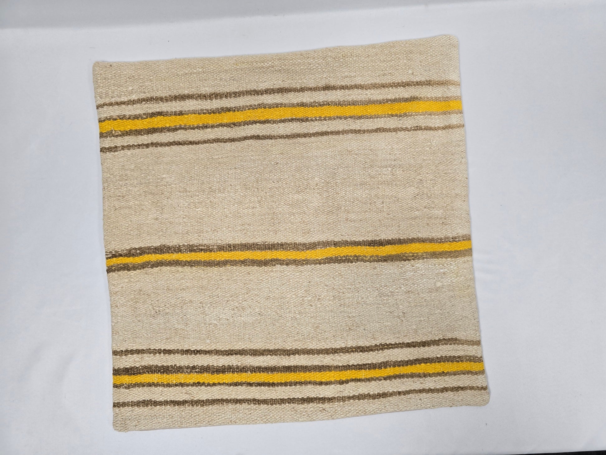 Turkish Hemp Pillow Natural Beige Yellow Brown Pillow Cushion Cover 24" x 24" #9272