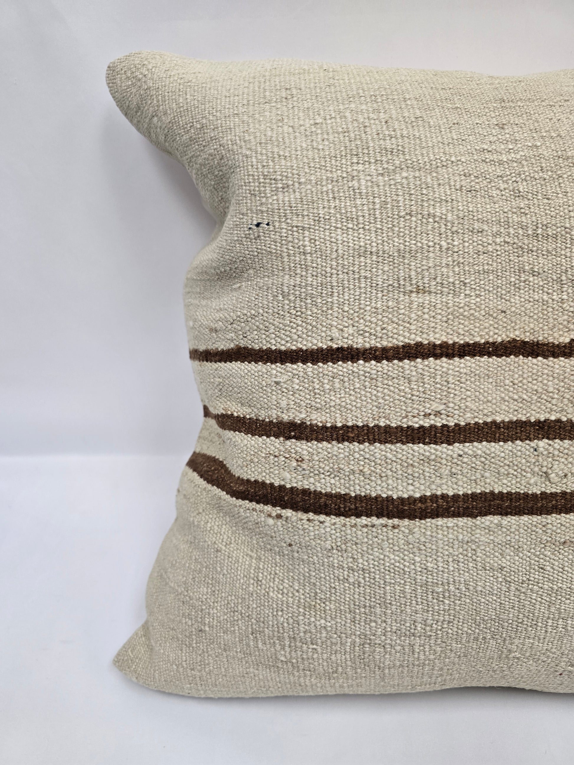 Turkish Hemp Pillow Natural Beige Brown Pillow Cushion Cover 24" x 24" #9268