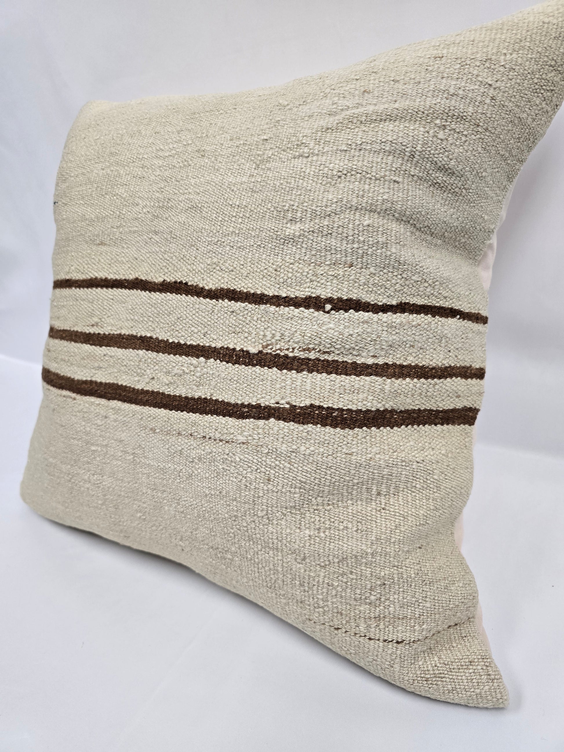 Turkish Hemp Pillow Natural Beige Brown Pillow Cushion Cover 24" x 24" #9268